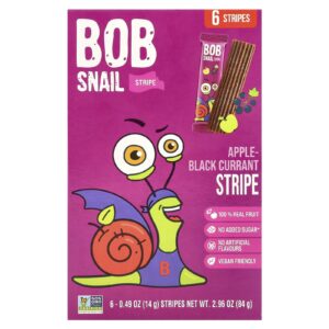 Bob Snail Listra de Frutas Maçã-Groselha Negra 6 Unidades 14 g (049 oz) Cada