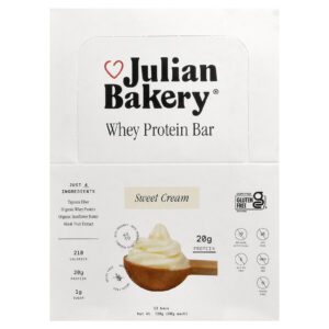 Julian Bakery Barra de Proteína Whey Creme Doce 12 Barras 60 g (21 oz) Cada