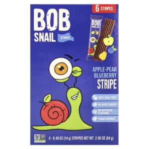 Bob Snail Faixa de Frutas Maçã-Pera-Mirtilo 6 Listras 14 g (049 oz) Cada