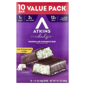 Atkins Endulge™ Barra de Chocolate e Coco 10 Barras 40 g (141 oz) Cada