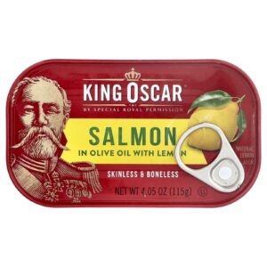 King Oscar Salmão sem Pele e sem Espinha em Óleo de Oliva com Limão 115 g (405 oz)
