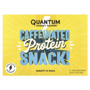Quantum Energy Square Lanche de Proteína Cafeinada Diversas 8 Quadrados 48 g (169 oz) Cada