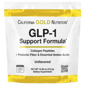 California Gold Nutrition Fórmula de Suporte GLP-1 com Peptídeos de Colágeno Fibra Prebiótica e Aminoácidos Essenciais Sem Sabor 410 g (1446 oz)