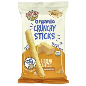 Earths Best Bastões Crocantes Orgânicos Acima de 6 Meses Queijo Cheddar 16 g (056 oz)