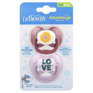 Dr. Browns Chupeta Advantage™ De 0 a 6 Meses Lavanda 2 Unidades