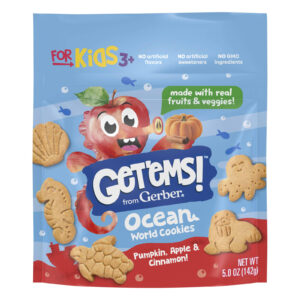 Gerber Getems!™ Ocean World Cookies Para Crianças Acima de 3 Anos Abóbora Maçã e Canela 142 g (5 oz)