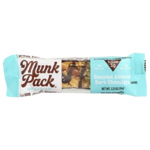 Munk Pack Barra de Nozes e Sementes Chocolate Amargo com Coco e Amêndoa 35 g (123 oz)