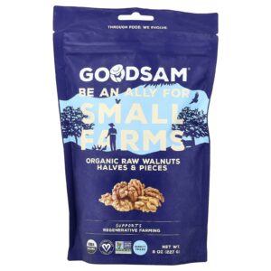 GoodSam Nozes Cruas Orgânicas Metades e Pedaços 227 g (8 oz)