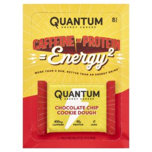 Quantum Energy Square Massa de Biscoito com Lascas de Chocolate 8 Barras 48 g (169 oz) Cada