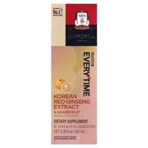 JungKwanJang Extrato de Ginseng Vermelho Coreano Everytime Toranja 10 Bastões 10 ml (034 fl oz) Cada