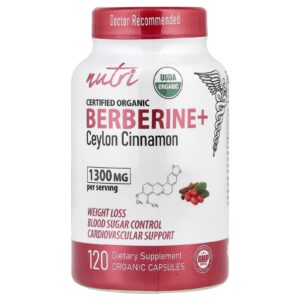 Nutri Berberina Orgânica+ Canela de Ceilão 120 Cápsulas Orgânicas