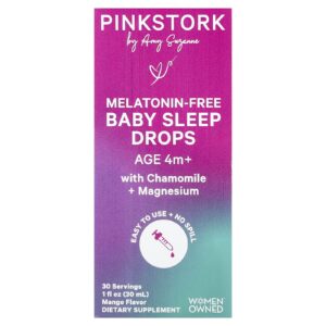 Pink Stork Gotas para o Sono do Bebê sem Melatonina A partir de 4 Anos de Idade Manga 30 ml (1 fl oz)