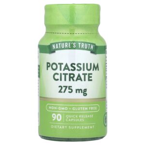 Natures Truth Citrato de Potássio 275 mg 90 Cápsulas de Liberação Rápida