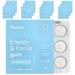 NeuroGum Goma de Energia e Foco Hortelã-Pimenta Pacote com 12 Unidades 9 Unidades Cada