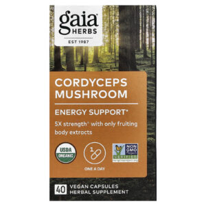 Gaia Herbs Cogumelo Cordyceps 40 Cápsulas Veganas