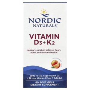 Nordic Naturals Vitamin D3 + K2 Great Orange 60 Soft Gels