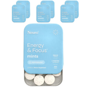 NeuroGum Mentas Energia e Foco Hortelã-Pimenta 6 Pacotes 12 Unidades Cada