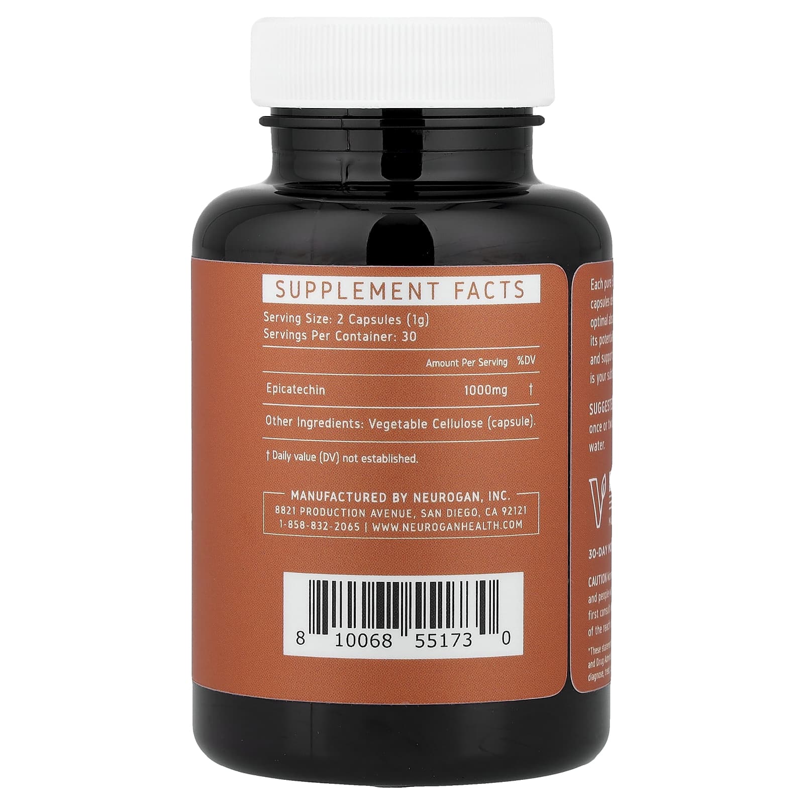 Neurogan Health Epicatequina 60 Cápsulas (500 mg por cápsula) - Imagem 2