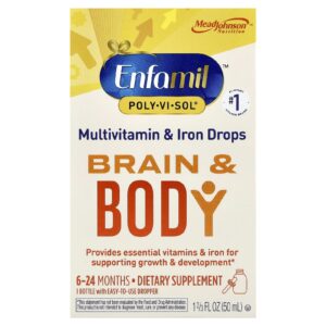 Enfamil Poly·Vi·Sol® Cérebro e Corpo Multivitamínico e Ferro em Gotas 6 a 24 Meses 50 ml (1 2/3 fl oz)