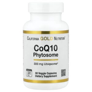 California Gold Nutrition CoQ10 Phytosome 300 mg 60 Cápsulas Vegetais