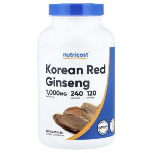 Nutricost Ginseng Vermelho Coreano 240 Cápsulas (500 mg por Cápsula)