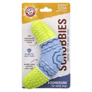 Arm & Hammer Scrubbies Brinquedo Dentário para Cães Adultos Boomerang 1 Brinquedo