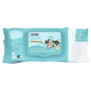 HICC Pet Lenços Umedecidos para Glândula Anal Sensível a Animais de Estimação Para Cães e Gatos Coco 100 Lenços