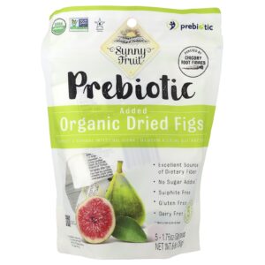 Sunny Fruit Figos Orgânicos Desidratados com Adição de Prebióticos 5 Pacotes 50 g (176 oz) Cada