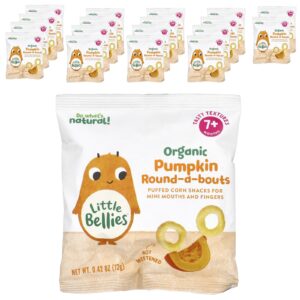 Little Bellies Round-A-Bouts Orgânicos A partir de 7 Meses Abóbora 18 Sacos 12 g (042 oz) Cada