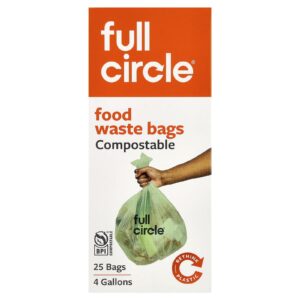 Full Circle Sacos para Resíduos Alimentares Compostáveis 25 Sacos