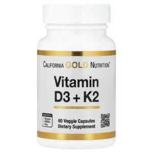 California Gold Nutrition Vitamina D3 + K2 60 Cápsulas Vegetais