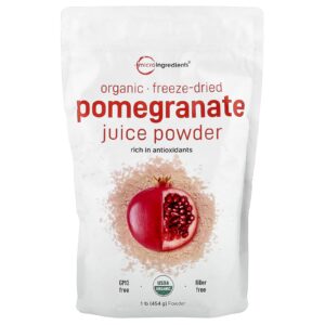 Micro Ingredients Suco de Romã Liofilizado Orgânico em Pó 454 g (1 lb)
