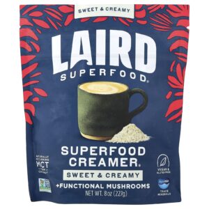 Laird Superfood Superfood Creamer® + Cogumelos Funcionais Doce e Cremoso 227 g (8 oz)