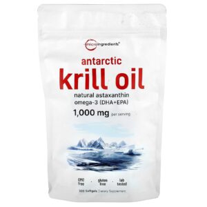 Micro Ingredients Óleo de Krill Antártico 300 Cápsulas Softgel