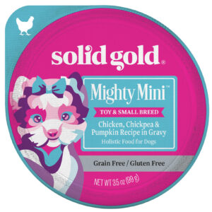 Solid Gold Mighty Mini™ Para Cães de Brinquedo e Raças Pequenas Receita com Frango Grão-de-Bico e Abóbora em Molho 99 g (35 oz)