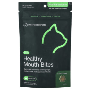 VetriScience Healthy Mouth Bites para Gatos 60 Cápsulas Mastigáveis 120 g (423 oz)
