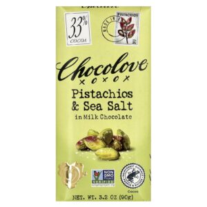 Chocolove Pistaches e Sal Marinho em Chocolate ao Leite 33% de Cacau 90 g (32 oz)