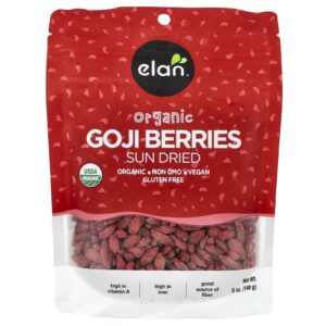 Elan Goji Berries Orgânicos Secos ao Sol 140 g (5 oz)