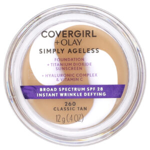 Covergirl Base Simply Ageless da Olay FPS 28 260 Bronzeado Clássico 12 g (04 oz)