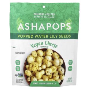 AshaPops Sementes de Nenúfar Estalados Queijo Vegano 28 g (1 oz)