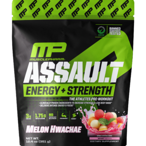MusclePharm Assault Energy + Strength Pré-treino Melão Hwachae 351 g (124 oz)