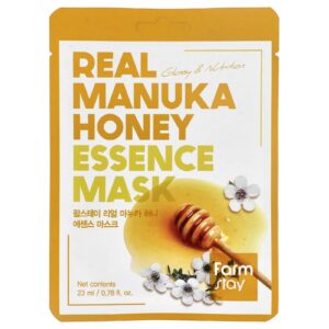 Farmstay Máscara de Beleza de Essência de Mel Real de Manuka 1 folha 23 ml (078 fl oz)