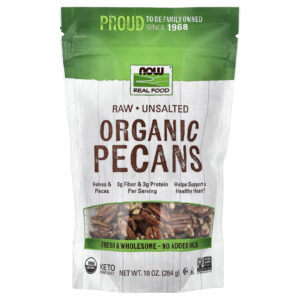 NOW Foods Pecãs Cruas Orgânicas Sem Sal 284 g (10 oz)