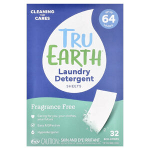 Tru Earth Lenços para Detergente para Roupas Sem Perfume 32 Eco-Strips