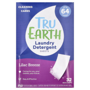 Tru Earth Lenços Detergentes para Roupas Brisa de Lilás 32 Eco-Strips