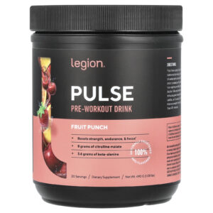 Legion Athletics Pulse Bebida Pré-Treino Ponche de Frutas 490 g (108 lb)