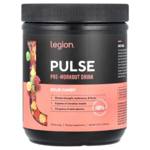 Legion Athletics Pulse Bebida Pré-Treino Doce Amargo 472 g (104 lb)
