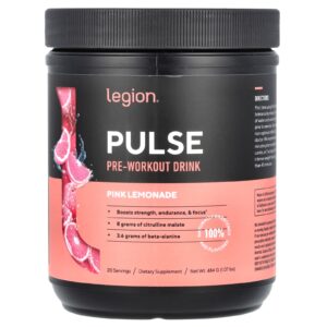 Legion Athletics Pulse Bebida Pré-Treino Limonada Rosa 484 g (107 lb)