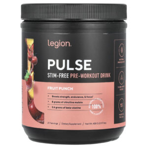 Legion Athletics Pulse Bebida Pré-Treino Sem Estimulantes Ponche de Frutas 438 g (097 lb)