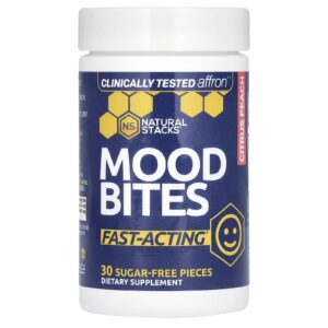 Natural Stacks Mood Bites Cítricos e Pêssego 30 Unidades Sem Açúcar